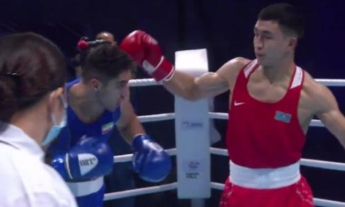 Видео боя с уверенной победой Аманкула над иранцем в полуфинале ЧА-2021