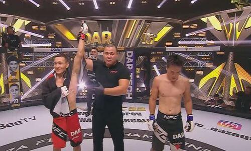 Вице-чемпион Казахстана по греко-римской борьбе дебютировал в MMA с досрочной победы