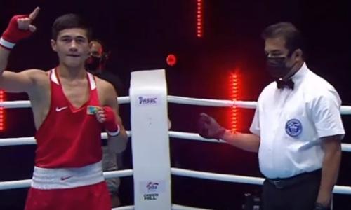 Призер чемпионата Азии по боксу из Казахстана отправил таджика в нокдаун и вышел в финал МЧА-2021