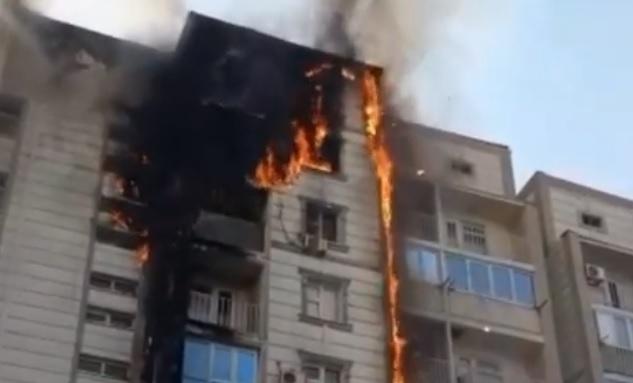 Крупный пожар в Шымкенте: огонь охватил сразу несколько квартир