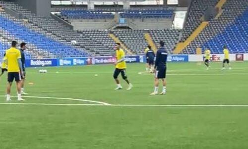 Сборная Казахстана провела тренировку перед матчем с Украиной. Видео