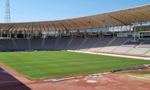 В Азербайджане приводят в порядок стадион к матчу Лиги Конференций «Карабах» — «Кайрат». Фото