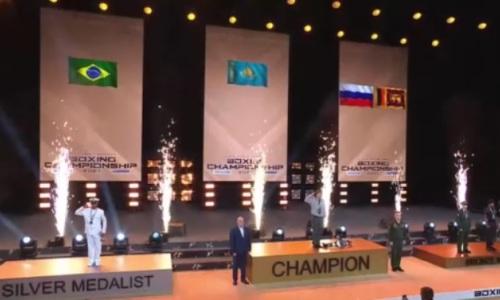 Гимн Казахстана впервые прозвучал на чемпионате мира по боксу среди военнослужащих. Видео
