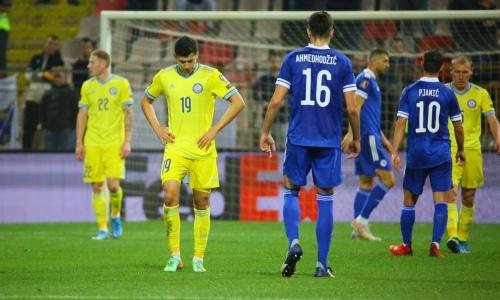 Закончился первый тайм матча Казахстан — Босния и Герцеговина в отборе на ЧМ-2022