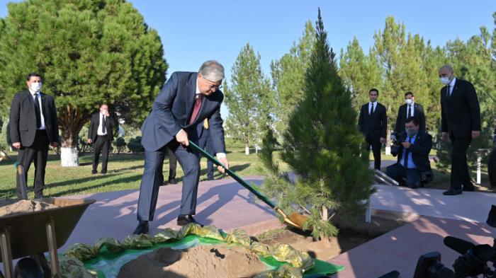 Президент Токаев посадил дерево на алее почетный гостей в Ашхабаде
                25 октября 2021, 21:13