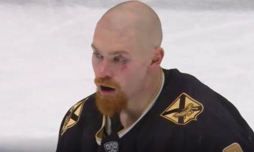 Капитан «Барыса» Даррен Диц напал на соперника и подбил ему глав во время матча КХЛ. Видео