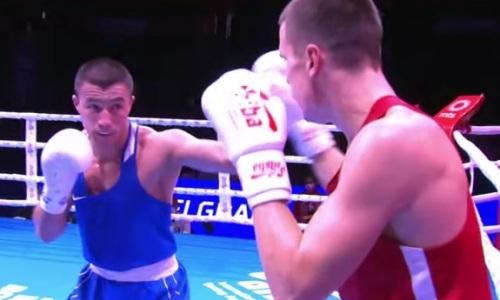 Видео второго победного боя 21-летнего казахстанского боксера ЧМ-2021