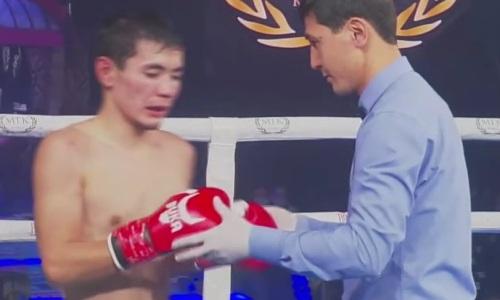 Видео нокаута казахстанского боксера британцем в Алматы