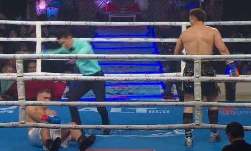 Видео зверского нокаута казахстанского боксера в первом раунде титульного боя