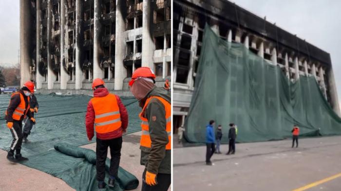 Здание акимата Алматы начали расчищать
                13 января 2022, 16:57