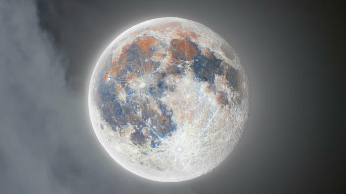 Фотограф запечатлел пролет МКС над морем Спокойствия и следы высадки человека на Луне