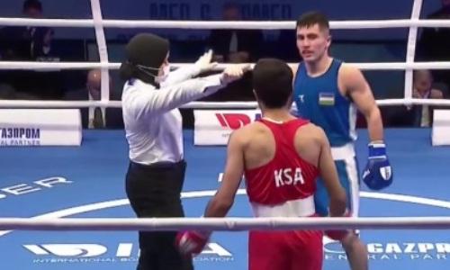 Боксер из Узбекистана за минуту трижды отправил в нокдаун и нокаутировал соперника на чемпионате Азии. Видео