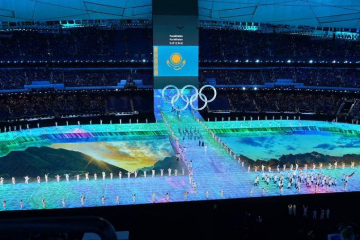 Фоторепортаж с прохода казахстанской сборной на открытии Олимпиады  в Пекине