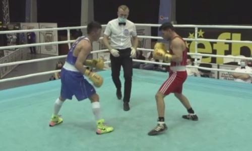 Нокдаун, камбэк и снятый балл. Видео драматичного боя «Казахского Ломаченко» на «малом чемпионате мира» по боксу
