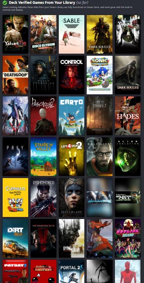 Valve добавила возможность просмотра работающих на Steam Deck игр из библиотеки