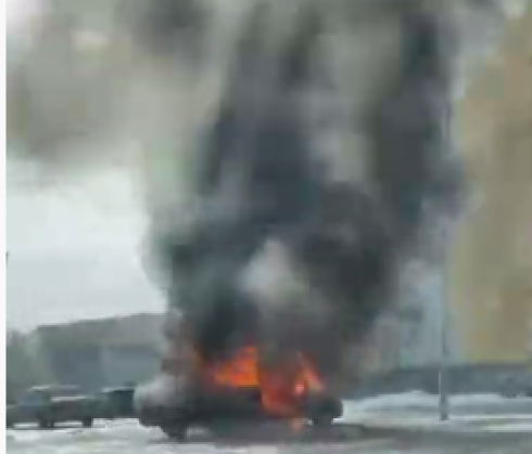 В Караганде на проспекте Строителей сгорел автомобиль