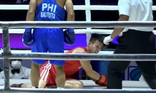 Боксер отправил в жестокий нокаут соперника перед финальным боем с казахстанцем. Видео