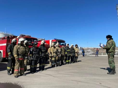 В Караганде провели пожарно-тактические учения на нефтебазе «ДОСТЫҚ»