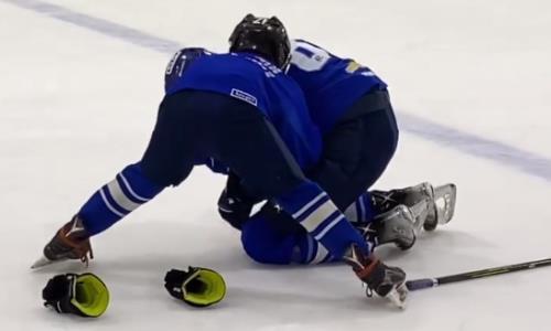 Юный хоккеист нокаутировал игрока «Барыса» во время драки. Видео