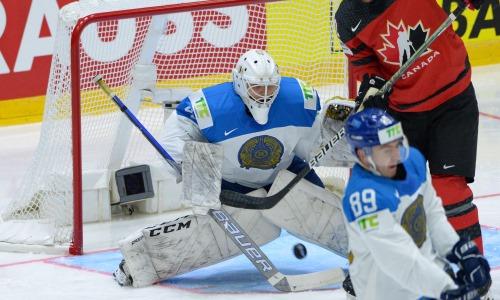 «Сэйв турнира» и «Произведение искусства». IIHF и «Барыс» в восторге от спасения вратаря сборной Казахстана