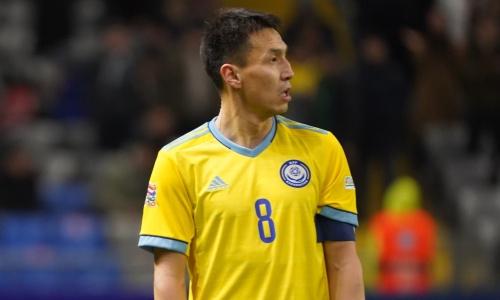 Закончился первый тайм матча Казахстан — Азербайджан в Лиге наций