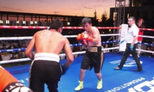 Казахстанский боксер побил опытного узбекистанца в дебютном бою в профи. Видео
