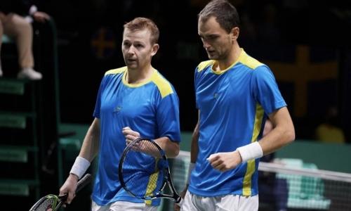 Казахстанские теннисисты провели очный матч на турнире в Швеции