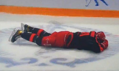 Хоккеист «Барыса» устроил драку на Кубке Президента РК. Видео