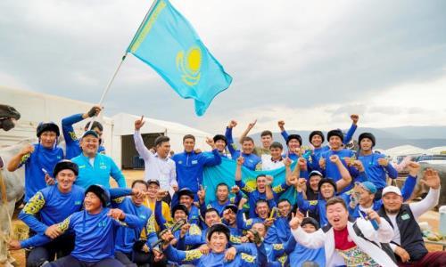 Казахстанские спортсмены стали чемпионами по кокпару на всемирных играх кочевников