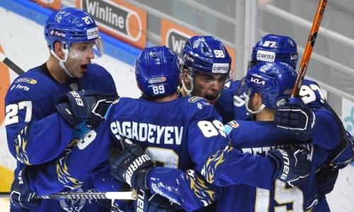 Казахстанский защитник «Барыса» набрал первое очко в КХЛ