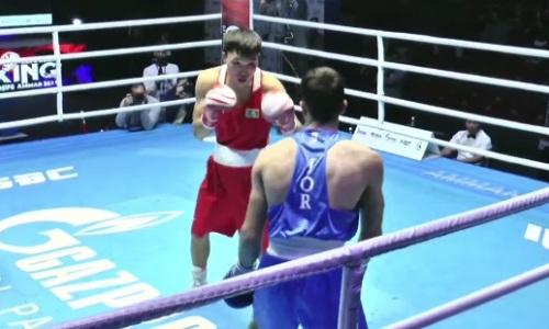 Видео полного боя чемпиона Азии из Казахстана за выход в финал ЧА-2022 по боксу