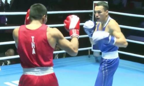 Видео полного боя с нокдауном чемпиона Казахстана за «золото» ЧА-2022 по боксу