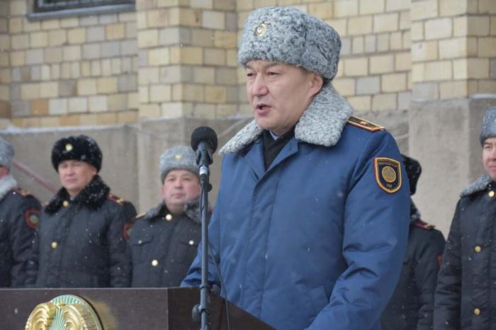Начальник ДП Карагандинской области провел смотр комплексных сил полиции