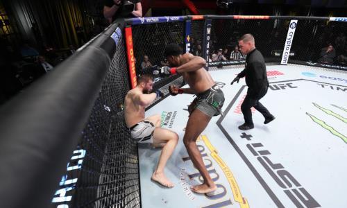 Главный бой турнира UFC с участием Казахстана завершился брутальным нокаутом. Видео