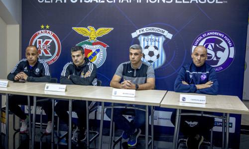 Наставники участников элитного раунда Лиги Чемпионов в Алматы приняли участие в пресс-конференции