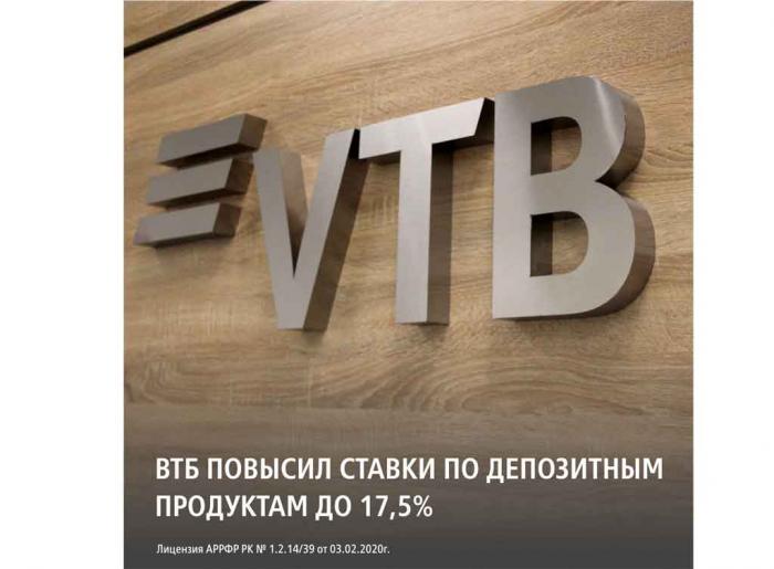 ВТБ повысил ставки по депозитным продуктам до 17,5%