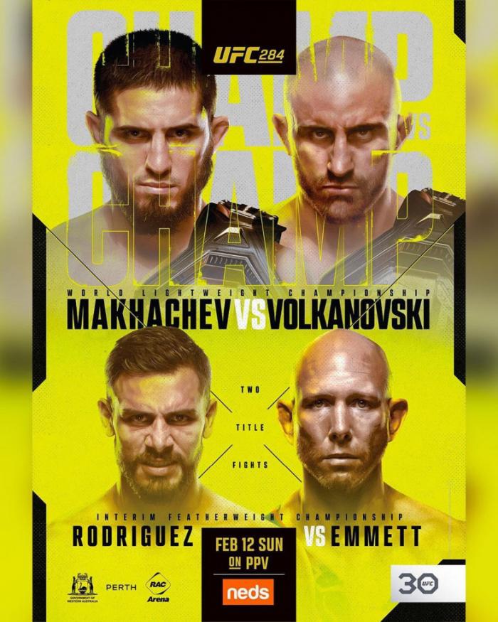Опубликован официальный постер турнира UFC 284