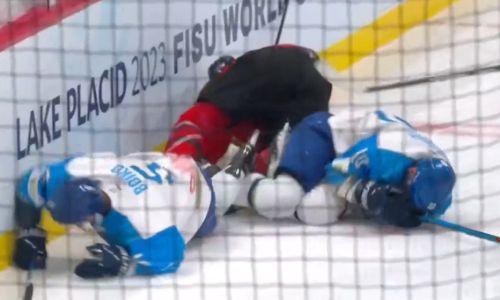 Как Казахстан и Канада бились за финал хоккейного турнира Универсиады-2023. Видео