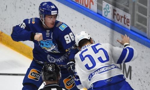 Больницей закончилась драка для хоккеиста московского «Динамо» с казахстанским нападающим «Барыса»