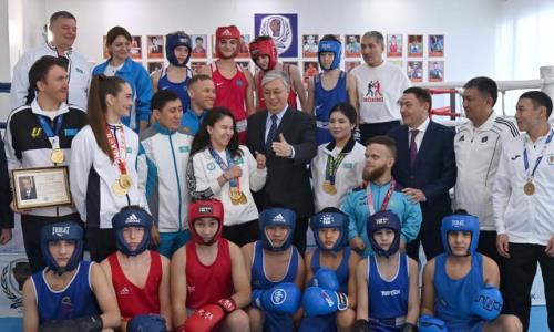 Президент Казахстана посетил специализированную детско-юношескую спортивную школу в Степногорске