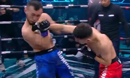 Казахстанский «Головорез» за минуту дважды послал в нокдаун и нокаутировал соперника. Видео