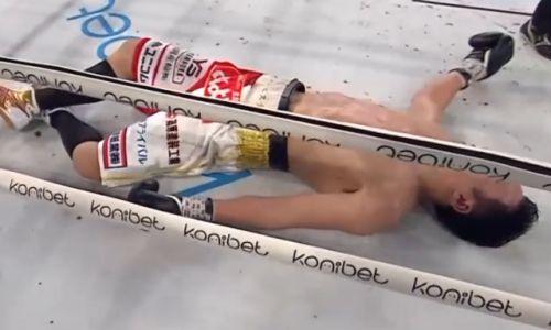 Видео страшного нокаута непобежденного японца казахстанским чемпионом WBO