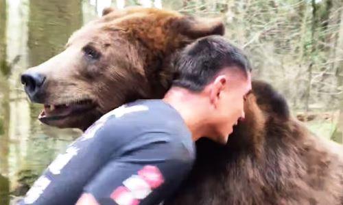 Боец MMA и медведь провели спарринг и выявили победителя. Видео