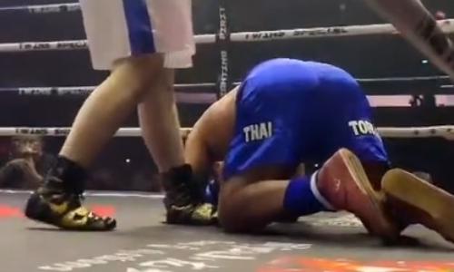 Нокаутом завершился дебютный бой казахстанского боксера в профи. Видео
