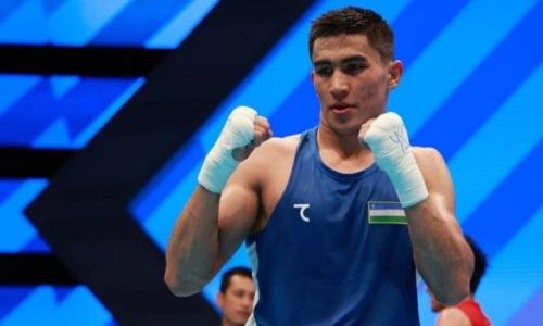 «Технарь» из Узбекистана с нокдауном вышел в четвертьфинал ЧМ-2023 по боксу
