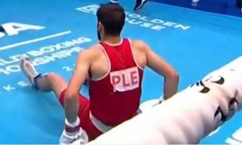 «Получил по заслугам». Соперник казахстанского боксера оформил яростный нокаут на ЧМ-2023 и впечатлил IBA. Видео