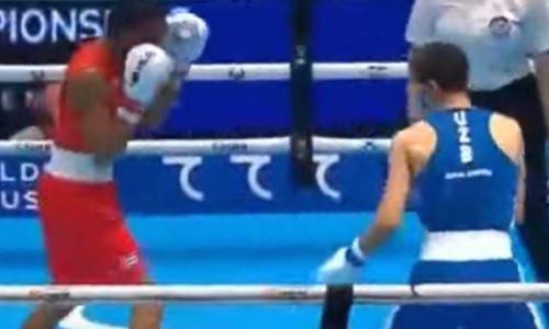 Видео полного боя узбекистанского «провокатора» с нокдауном в финале ЧМ-2023 по боксу