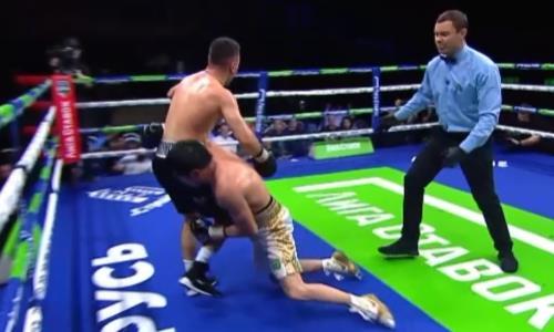 Видео полного боя непобежденных боксеров из Казахстана и России с неприятным исходом