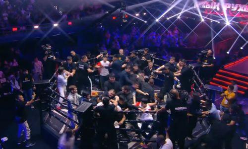 Массовый мордобой в ринге произошел на историческом турнире в Казахстане. Видео