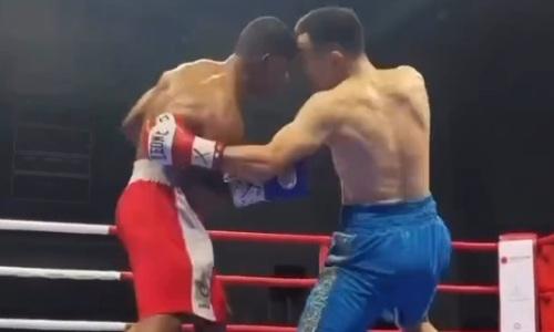 Видео нокаута казахстанского боксера в титульном бою в Европе